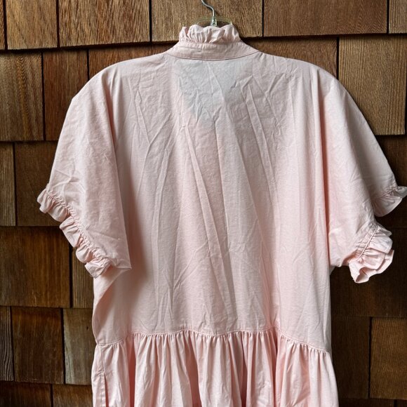 Ralph Lauren Pale Pink Ruffle Trimmed Short Sleeve Tiered Dress in Women's 16 - Picture 8 of 10